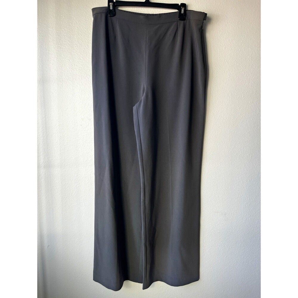 St. John Women’s Dress Pants Gray Solid Flat Front Regular Size 14